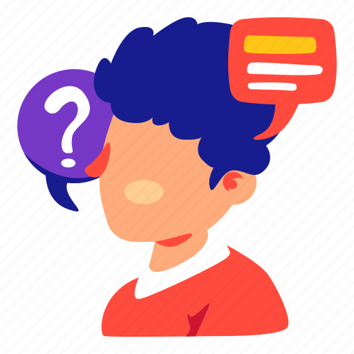 Head, mind, question, questions, stickers, sticker illustration - Download on Iconfinder