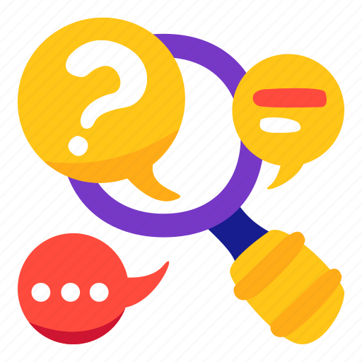 Magnifying, glass, search, questions, stickers, sticker illustration - Download on Iconfinder