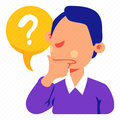 Man, questions, stickers, sticker illustration - Download on Iconfinder