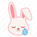 emoji, emotion, expression, face, rabbit, sad 
