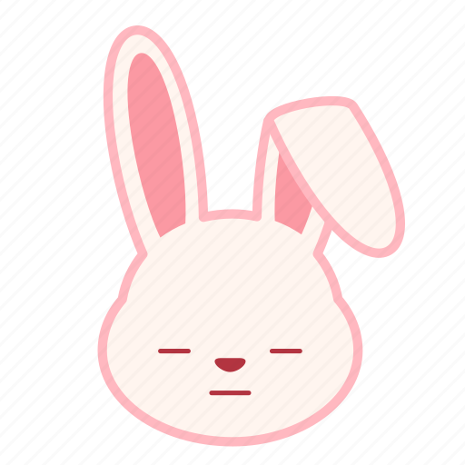 Dull, emoji, emotion, expression, face, rabbit icon - Download on Iconfinder