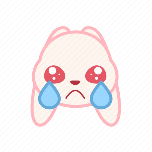 Cry, emoji, emotion, expression, face, rabbit icon - Download on Iconfinder
