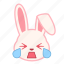 cry, emoji, emotion, expression, face, rabbit 