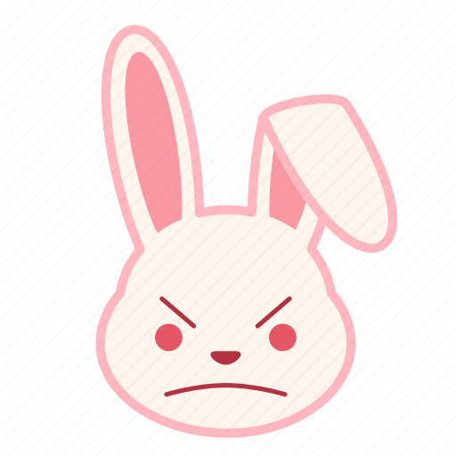 Angry, emoji, emotion, expression, face, rabbit icon - Download on Iconfinder