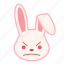 angry, emoji, emotion, expression, face, rabbit 