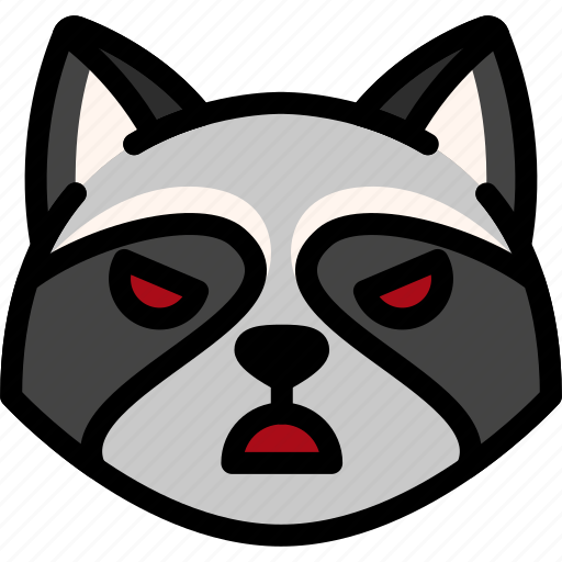 Angry, emoji, emotion, expression, face, feeling, raccoon icon - Download on Iconfinder