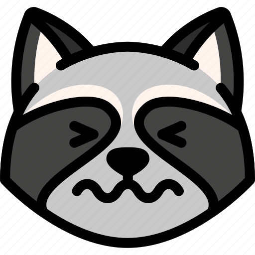 Confounded, emoji, emotion, expression, face, feeling, raccoon icon - Download on Iconfinder