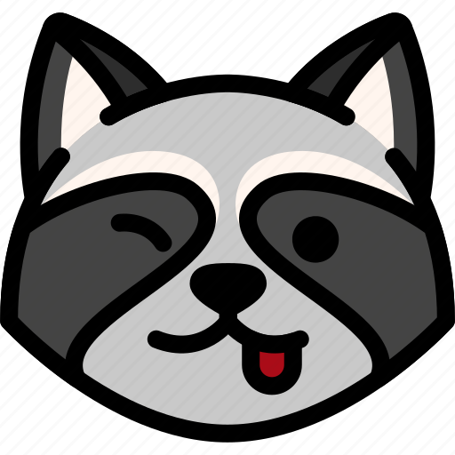 Emoji, emotion, expression, face, feeling, naughty, raccoon icon - Download on Iconfinder