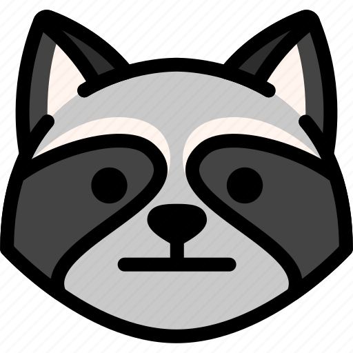 Emoji, emotion, expression, face, feeling, neutral, raccoon icon - Download on Iconfinder