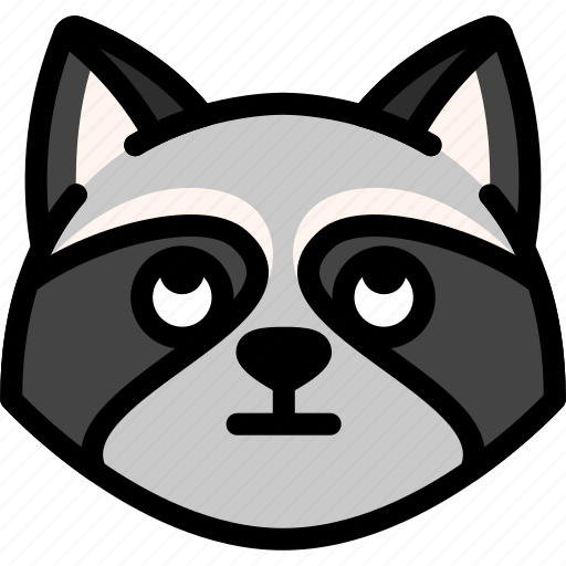 Emoji, emotion, expression, face, feeling, raccoon, rolling eyes icon - Download on Iconfinder