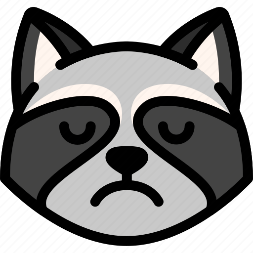 Emoji, emotion, expression, face, feeling, raccoon, sad icon - Download on Iconfinder