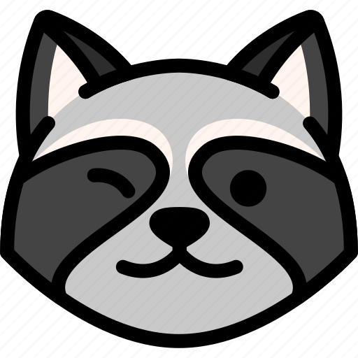Emoji, emotion, expression, face, feeling, raccoon, smile icon - Download on Iconfinder