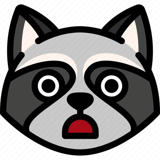 Emoji, emotion, expression, face, feeling, raccoon, stunning icon - Download on Iconfinder