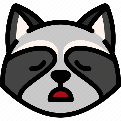 Emoji, emotion, expression, face, feeling, raccoon, tried icon - Download on Iconfinder