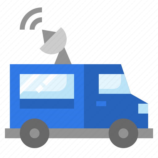 Mobile, unit, reporter, satellite, broadcasting, van icon - Download on Iconfinder