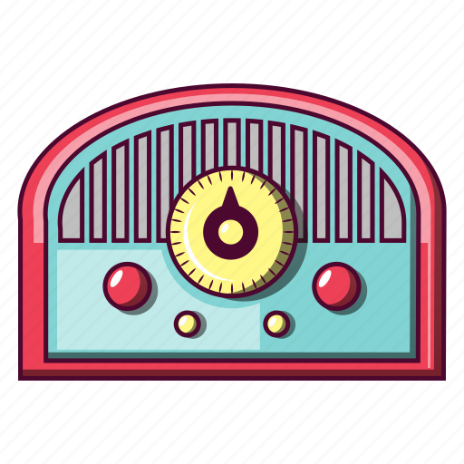 Broadcast, cartoon, old, radio, retro, style, vintage icon - Download on Iconfinder