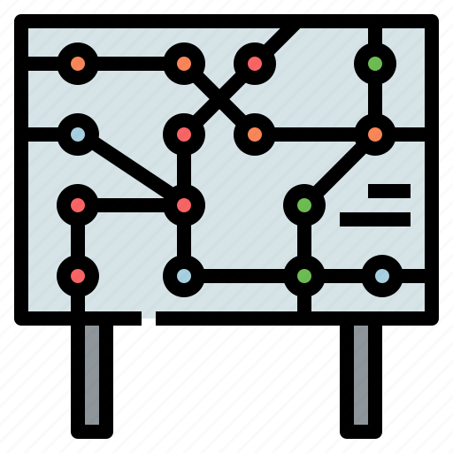 Map, route, rail, public, transport, travel icon - Download on Iconfinder