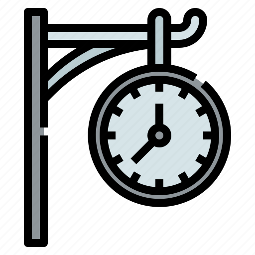 Clock, train, station, platform, railway, travel, time icon - Download on Iconfinder