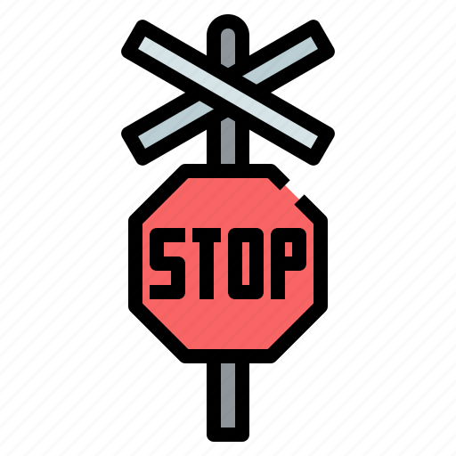 Railroad, crossing, level, railway, stop, signal, sign icon - Download on Iconfinder