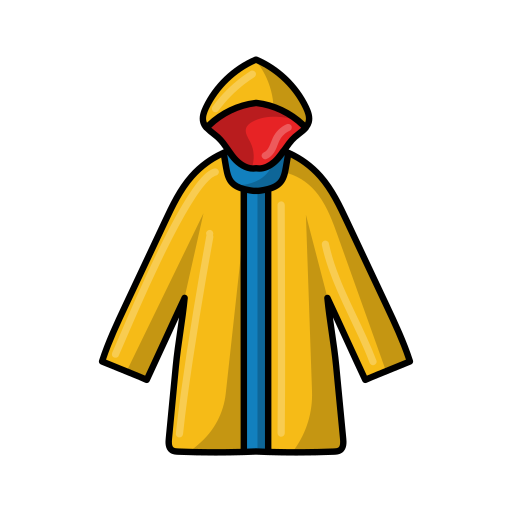 Raincoat, jacket, coat, rainy, raincoat jacket, waterproof jacket, yellow raincoat icon - Download on Iconfinder