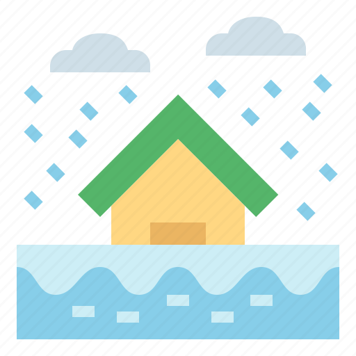 Flood, house, inundation, rain icon - Download on Iconfinder