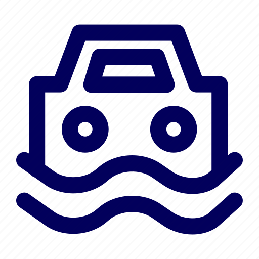 Car, disaster, flood, flooding, rain, rainy days, water icon - Download on Iconfinder
