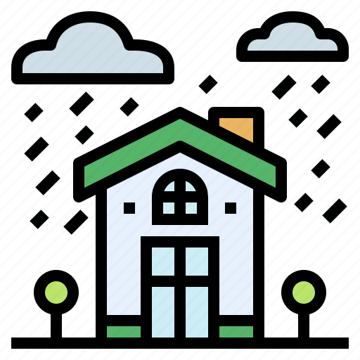 Buildings, construction, home, rainy icon - Download on Iconfinder