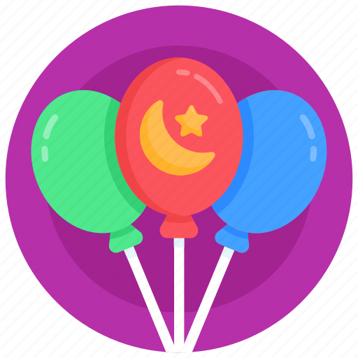 Gas balloons, helium balloons, ramadan balloons, celebrations icon - Download on Iconfinder