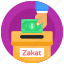 donation box, charity box, zakat, money box, fund box 