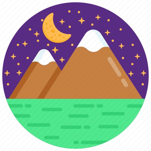 Alluring night mountain, starry night, hill station, landscape, hills icon - Download on Iconfinder
