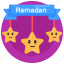 ramada banner, ramadan labels, ramadan decorations, ramadan ornaments, hanging stars 