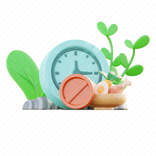 Fasting, time 3D illustration - Download on Iconfinder