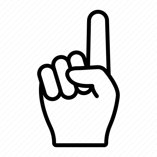 Figer, gesture, one, hand icon - Download on Iconfinder
