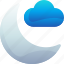 cloud, moon, night, wheater 