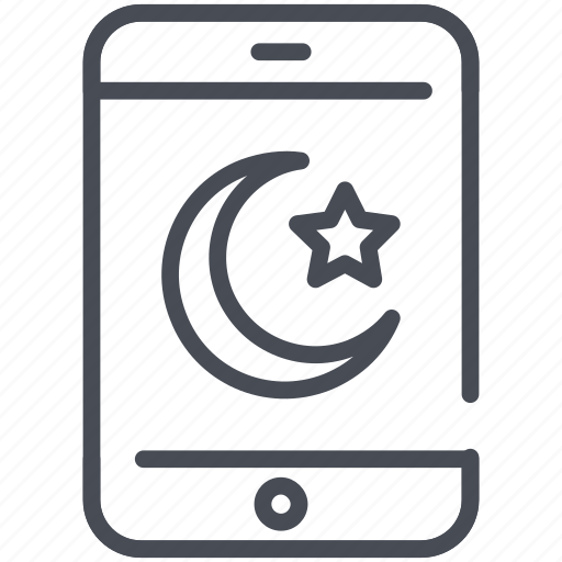 Cellphone, islam, mobile, moon, muslim, phone, ramadan icon - Download on Iconfinder