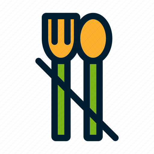 Ramadan, fasting, no food, fork, spoon, restaurant icon - Download on Iconfinder