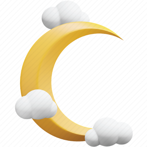 Moon, ramadan, cloud, eid 3D illustration - Download on Iconfinder
