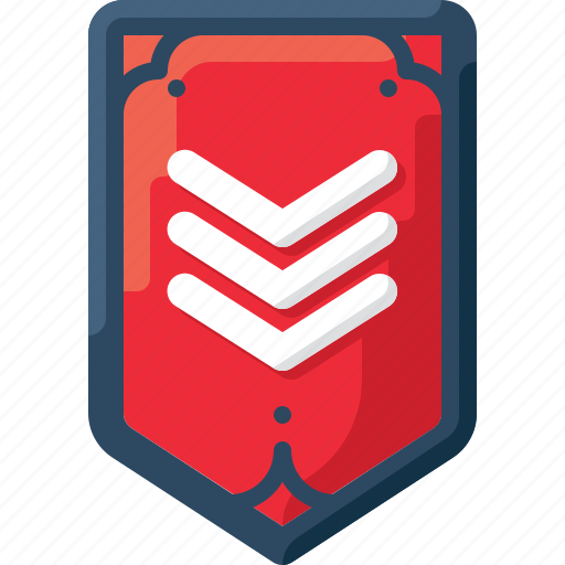 Army, badge, insignia, military, rank, red, three icon - Download on Iconfinder