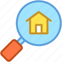 house search, magnifier, magnifying glass, property search, real estate