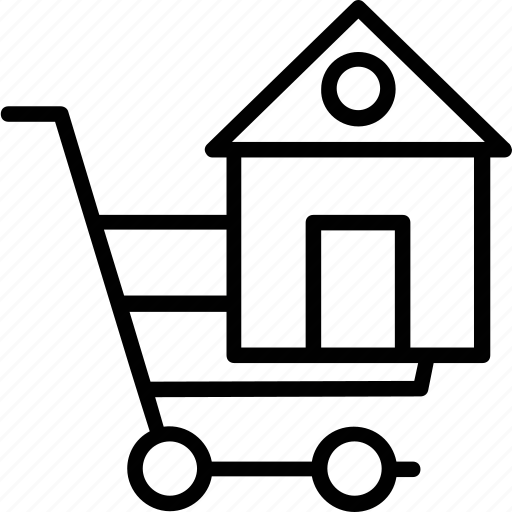 Buy home, house for sale, house in shopping cart, online real estate, real estate website icon - Download on Iconfinder