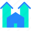 arrow, estate, home, house, price, real, up 