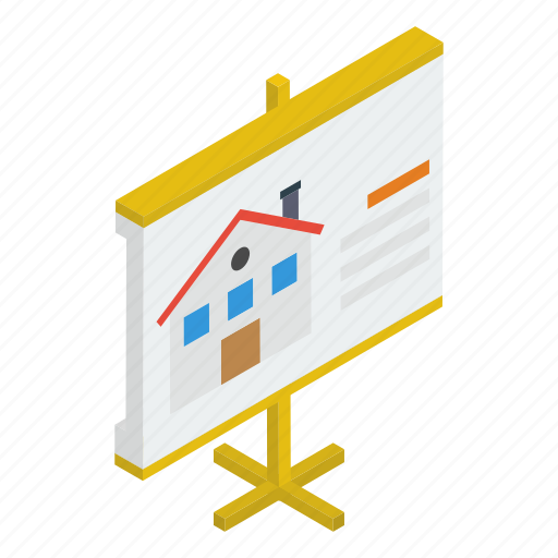 Business presentation, easel, house presentation, presentation board, property project presentation, real estate presentation icon - Download on Iconfinder