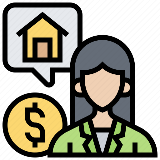 Broker, dealer, estate, real, woman icon - Download on Iconfinder