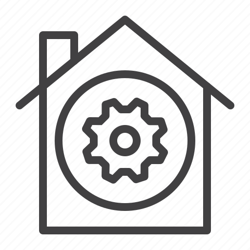 Gear, house, home, working, system icon - Download on Iconfinder