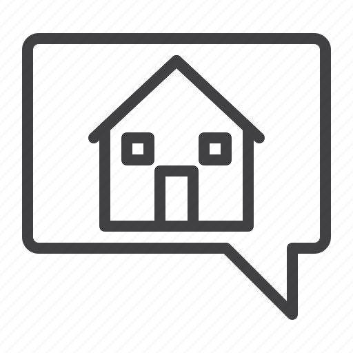 House, chat, bubble, real, estate icon - Download on Iconfinder