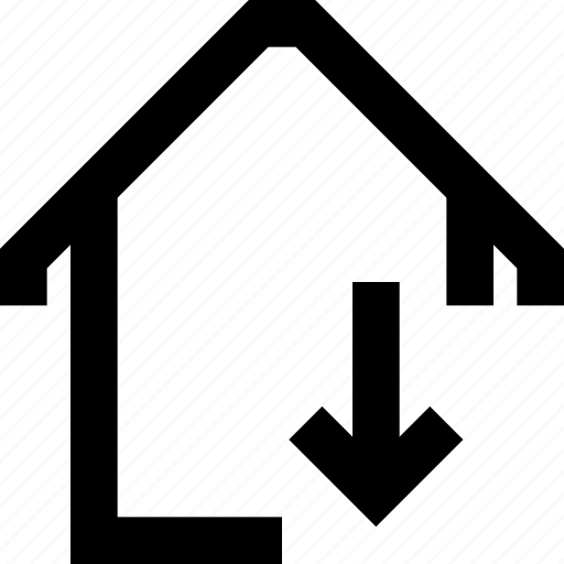 House, decrease, real, estate, building, value icon - Download on Iconfinder