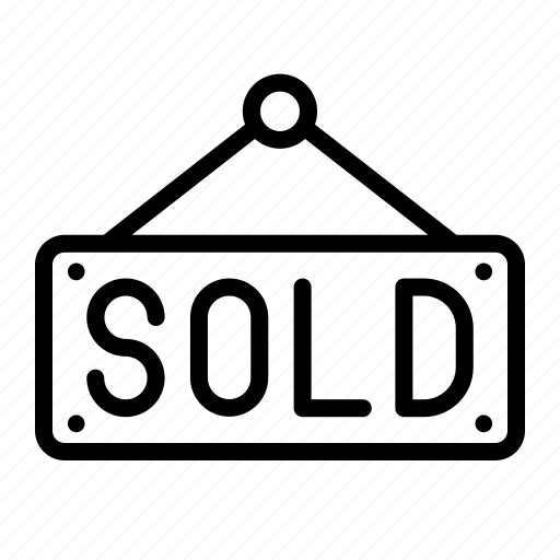 Sold, real, estate, house, home, information, sign icon - Download on Iconfinder