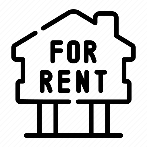 For, rent, lease, property, real, estate, sign icon - Download on Iconfinder
