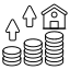 real, estate, value, home, house, property, growthsimple, icon 