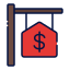 sign, sale, for, real, estate, rent, house, home, hanging, dollar 